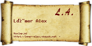 Lámer Alex névjegykártya