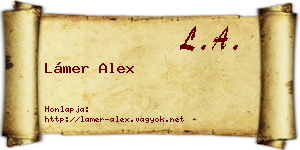 Lámer Alex névjegykártya